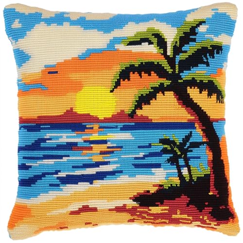 Sonnenuntergangsstrand Latch Hook Kit for Adults,Kokosnussbäume am Meer,DIY Latch Hook Cushion,Cross Stitch Embroidery Cushion Making Kits Home Decor,17x17in,17x17in Sonnenuntergangsstrand Latch Hook Kit for Adults,Kokosnussbäume am Meer,DIY Latch Hook Cushion,Cross Stitch Embroidery Cushion Making Kits Home Decor,17x17in,17x17in von AxiangziK