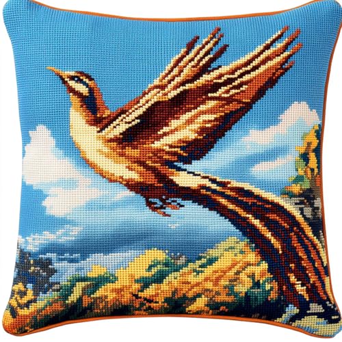 Tier Latch Hook Kit for Adults,Ein fliegender Vogel,DIY Latch Hook Cushion,Cross Stitch Embroidery Cushion Making Kits Home Decor,17x17in,17x17in von AxiangziK