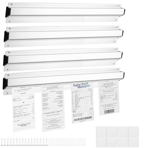 Axigundaone 4 Stück Restaurant-Ticket-Halter, 40,6 cm, Aluminium, Scheckregal, Ticketständer, Restaurant, Silber, für Cafés, Pubs von Axigundaone