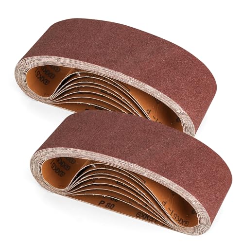Axincardarm Schleifband, Aluminiumoxid-Schleifbänder, 75 x 533 mm, 40/60/80/120/180/240, verschiedene Körnungen für Bandschleifer, Schärfen, Schleifen und Entrosten, 28 Stück von Axincardarm