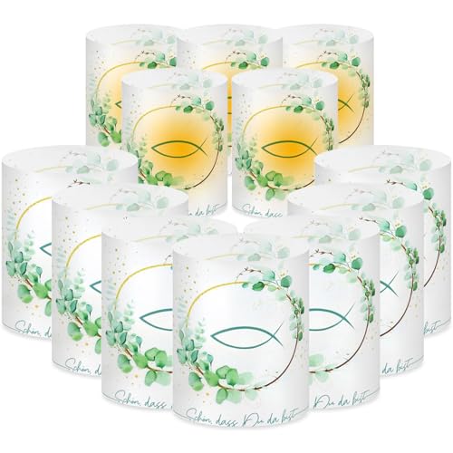 Axingqiwu 12 Pcs Kerzentattoos Kommunion, Wasserschiebefolie Kerzen, Rub on Sticker Geschenk Kerzendekoration, Kerzentattoos Geburtstag, Kerzen Tattoo Konfirmation(C) von Axingqiwu