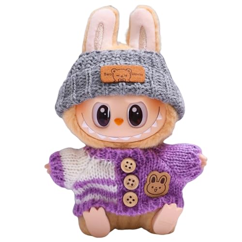 Axinyijia Labubu Kleidung DIY Labubu Monster Outfit Zubehör für 17cm Labubu Puppen Bekleidung Geschenke für Sammler (Enthält Keine Puppen) (Lila) von Axinyijia