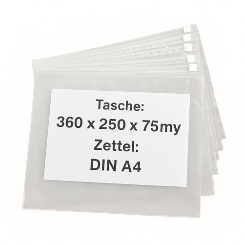 Axis Line 40 x Dokumententasche größer als A4 360x250 mm, Starke Zipper Beutel, Wasserfeste Dokumentenbeutel sicheren Gleitverschluss Zip Beutel (360x250 mm 40 Stück Dokumententasche) von Axis Line