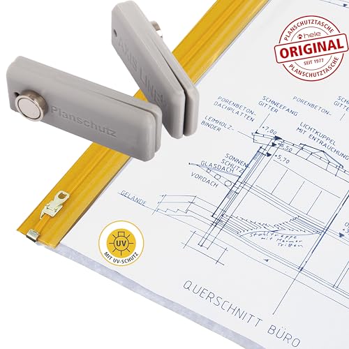 HELE original alle Größen hier: 1000x1800 Planschutztaschen,incl. 1x Magnetklammer, Planschutztaschen mit Gleitverschluss und UV-Schutz wetterfest und wasserfest für Baupläne (1000x1800-5 Stück) von Axis Line