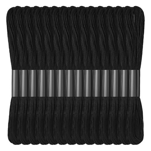 14 Knäuel schwarze Stickgarne, 120 Meter, Freundschaftsarmbandschnur für Anfänger, Sticktwist für DIY-Armbandherstellung 14 Knäuel schwarze Stickgarne, 120 Meter, Freundschaftsarmbandschnur für Anfänger, Sticktwist für DIY-Armbandherstellung von Axmru