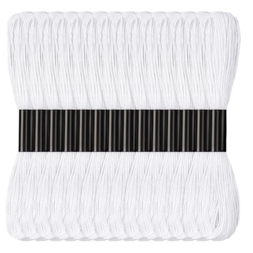14 Knäuel weiße Stickgarne, 120 Yards Freundschaftsarmbandschnur für Anfänger, Armbandfaden für DIY-Armbandherstellung von Axmru
