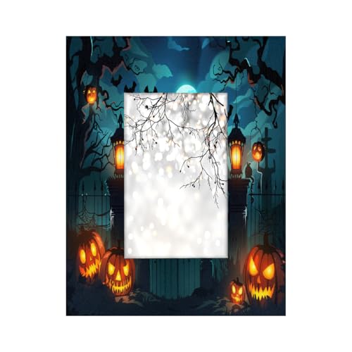 Bilderrahmen aus Holz, 10,2 x 15,2 cm, Ständer, Tischplatte und Wandmontage, Holz-Bilderrahmen, Halloween, Gothic, Schloss, Kürbis, Geistergesicht Bilderrahmen aus Holz, 10,2 x 15,2 cm, Ständer, Tischplatte und Wandmontage, Holz-Bilderrahmen, Halloween, Gothic, Schloss, Kürbis, Geistergesicht von Axurera