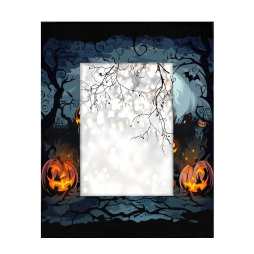 Bilderrahmen aus Holz, 12,7 x 17,8 cm, Ständer, Tisch- und Wandmontage, Holz-Bilderrahmen, Halloween, Grabstein, Spukhaus, Kürbis Bilderrahmen aus Holz, 12,7 x 17,8 cm, Ständer, Tisch- und Wandmontage, Holz-Bilderrahmen, Halloween, Grabstein, Spukhaus, Kürbis von Axurera
