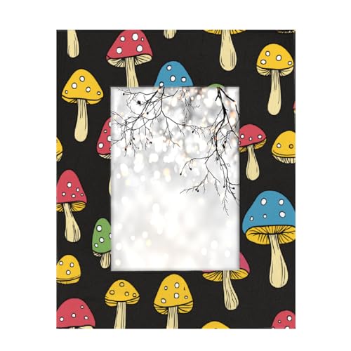Bilderrahmen aus Holz, 12,7 x 17,8 cm, Ständer, Tisch- und Wandmontage, niedliche Cartoon-Pilze Bilderrahmen aus Holz, 12,7 x 17,8 cm, Ständer, Tisch- und Wandmontage, niedliche Cartoon-Pilze von Axurera