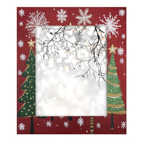 Bilderrahmen aus Holz, 20,3 x 25,4 cm, mit Ständer, Tisch- und Wandmontage, Weihnachtsbaum- und Sternenmotiv, Rot Bilderrahmen aus Holz, 20,3 x 25,4 cm, mit Ständer, Tisch- und Wandmontage, Weihnachtsbaum- und Sternenmotiv, Rot von Axurera