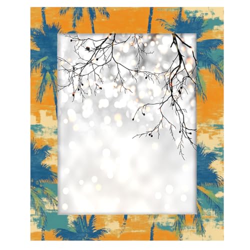 Bilderrahmen aus Holz, 27,9 x 35,6 cm, Abstrakter Sommer-Sonnenuntergang, Palme von Axurera