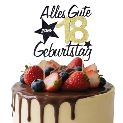 Axvxby 18 Geburtstagskuchen Deko Junge Gold Schwarz Glitzer Tortenaufleger Happy 18 Geburtstag Kuchenverzierung für Frauen Männer Geburtstagsfeier DIY Partydekoration Axvxby 18 Geburtstagskuchen Deko Junge Gold Schwarz Glitzer Tortenaufleger Happy 18 Geburtstag Kuchenverzierung für Frauen Männer Geburtstagsfeier DIY Partydekoration von Axvxby