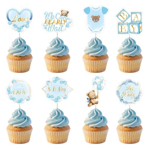 Axvxby 48 Stück Baby Boy Cupcake Toppers Babyparty Deko Junge Blau Gender Reveal Topper Deko Baby Shower Taufe Kuchen Deko Muffin Deko für Babyparty Axvxby 48 Stück Baby Boy Cupcake Toppers Babyparty Deko Junge Blau Gender Reveal Topper Deko Baby Shower Taufe Kuchen Deko Muffin Deko für Babyparty von Axvxby