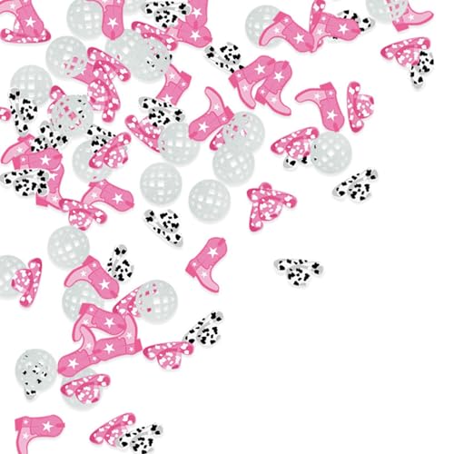 100 Stück 1970s Disco Konfetti Disco Tischdeko Cowboys Konfetti Tisch Deko für Baby Dusche Geburtstag Party Dekorationen Silber Rosa von Ayaluck