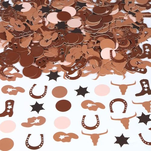 100 Stück Cowboy Konfetti Cowboy Hüte Stiefel Konfetti Tisch Deko für Westlich Thema Baby Dusche Geburtstag Party Dekorationen Braun von Ayaluck