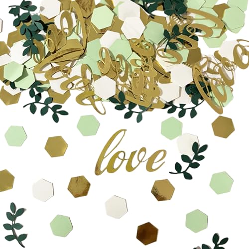 100 Stück Hochzeit Konfetti Love Confetti Grüne Blätter Tischdeko für Hochzeit Party Dekorationen Grün Gold 100 Stück Hochzeit Konfetti Love Confetti Grüne Blätter Tischdeko für Hochzeit Party Dekorationen Grün Gold von Ayaluck