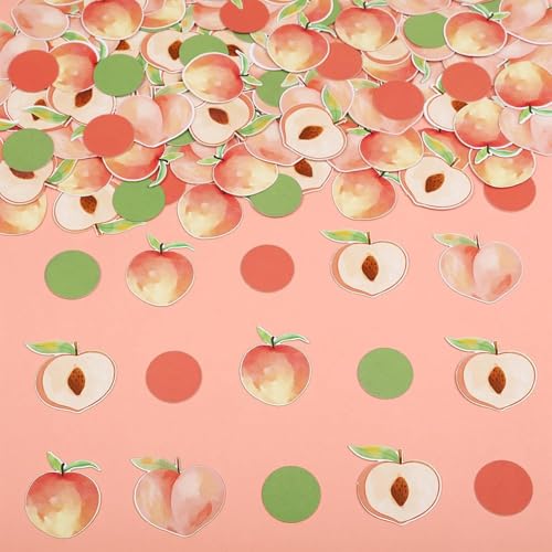 100 Stück Pfirsiche Konfetti Tischdeko Konfetti für Sommer Obst Thema Baby Dusche Geburtstag Party Dekorationen Rosa von Ayaluck