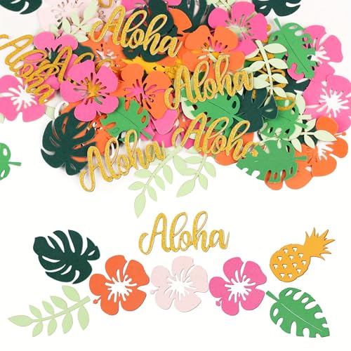 100 Stück Sommer Hawaii Konfetti Tropische Blumen Tischdeko Confetti für Baby Dusche Geburtstag Party Dekorationen Buntes von Ayaluck