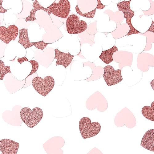 120 Stück Liebe Herz Konfetti Hochzeit Confetti Tischdeko für Hochzeit Party Dekorationen Rosegold Rosa von Ayaluck