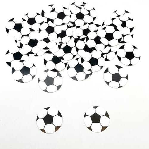 50 Stück Fußball Konfetti Sport Thema Party Confetti Dekorationen Soccer Konfetti für Baby Dusche Junge Geburtstag Party Tischdekoration Schwarz Weiß von Ayaluck
