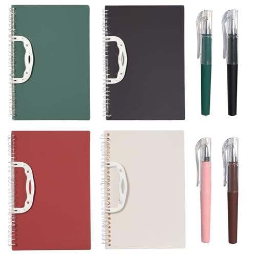 4 Stück Spirale Notizbuch Klein, A6 Mini Notizblock mit Stift, Pocket Notebook Spiralbindung Notebook Kleine 65 Blatt für Reisen,Schule,Arbeit von Ayicheyl