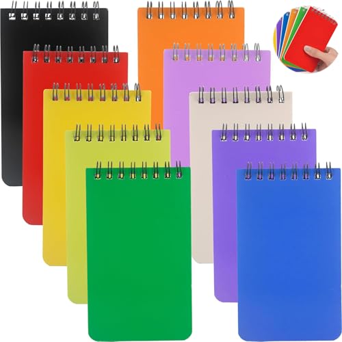 Ayicheyl 10 Stück Spirale Notizbuch Klein, A7 Mini Notizblock Farbe, Pocket Notebook Spiralbindung Notebook Kleine 50 Blatt für Reisen,Schule,Arbeit von Ayicheyl