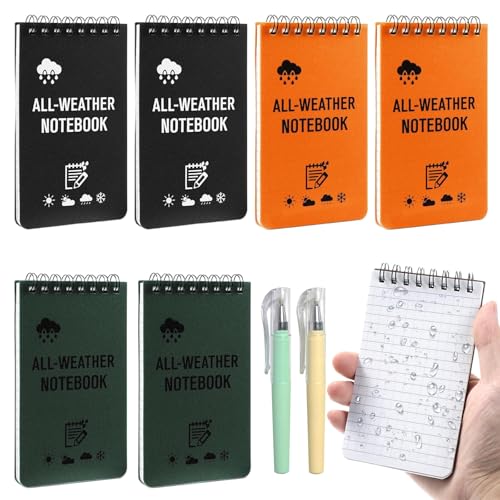 Ayicheyl 6 Stück Wasserdicht Notizbuch Klein, A7 Mini Notizblock mit Stift, Pocket Notebook Spiralbindung Notebook Kleine 50 Blatt für Reisen,Schule,Arbeit Ayicheyl 6 Stück Wasserdicht Notizbuch Klein, A7 Mini Notizblock mit Stift, Pocket Notebook Spiralbindung Notebook Kleine 50 Blatt für Reisen,Schule,Arbeit von Ayicheyl