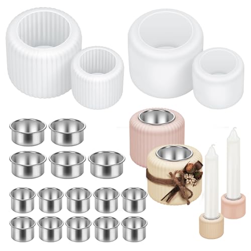 4 Stück Silikonform Kerzenhalter mit 15 Stück Kerzenständer Metall Kerzenständer, Silikonformen Gießformen Kerzenhalter, Silikon Gießform Kerzenhalter zum gießen für Stabkerzen Teelichter 4 Stück Silikonform Kerzenhalter mit 15 Stück Kerzenständer Metall Kerzenständer, Silikonformen Gießformen Kerzenhalter, Silikon Gießform Kerzenhalter zum gießen für Stabkerzen Teelichter von Ayixiwarz