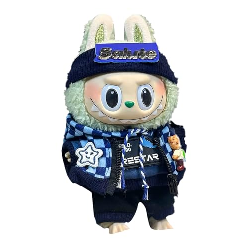 Ayizhiniu Labubu Kleidung, Niedliche Labubu-Spielzeugkleidung, Mini Plüsch Puppen Kleidung, Labubu Plüschspielzeugkleidung, Plush Hoodie Satz, Gilt für Labubu Plüschtiere von Ayizhiniu
