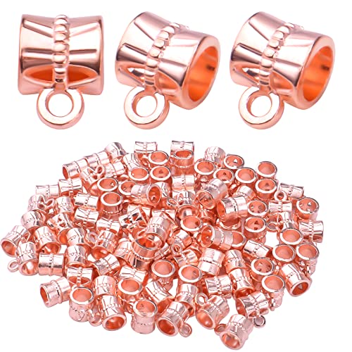 100pcs Rose Gold Bail Tube Beads Alloy Bails Spacer Beads Hanger Connector Links für Europäische Armbänder Handwerk Schmuckherstellung Handgemachte Dekoration, 9,5 mm x 7,2 mm 100pcs Rose Gold Bail Tube Beads Alloy Bails Spacer Beads Hanger Connector Links für Europäische Armbänder Handwerk Schmuckherstellung Handgemachte Dekoration, 9,5 mm x 7,2 mm von Aylifu
