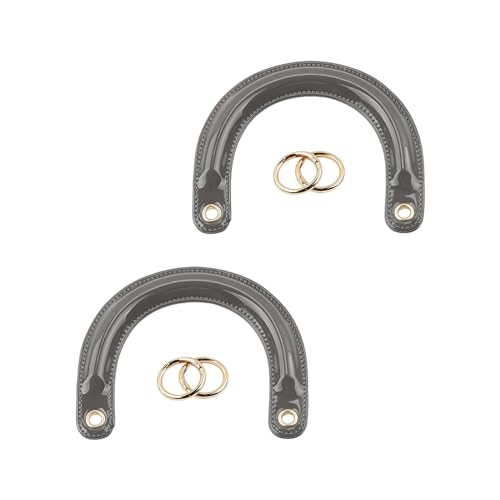 Aymzbd 2 Stück U Förmige Geldbörsengriffe, Handtaschengriffe, Kurzer Handtaschengurt, Ersatz Taschengriffe für Die Reparatur von DIY Geldbörsen, Goldene Schnalle Grau von Aymzbd