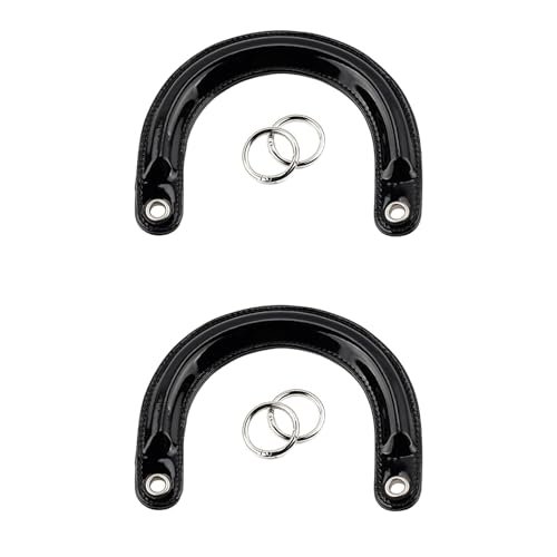Aymzbd 2 Stück U Förmige Geldbörsengriffe, Handtaschengriffe, Kurzer Handtaschengurt, Ersatz Taschengriffe für Die Reparatur von DIY Geldbörsen, Schwarze Silberne Schnalle Aymzbd 2 Stück U Förmige Geldbörsengriffe, Handtaschengriffe, Kurzer Handtaschengurt, Ersatz Taschengriffe für Die Reparatur von DIY Geldbörsen, Schwarze Silberne Schnalle von Aymzbd
