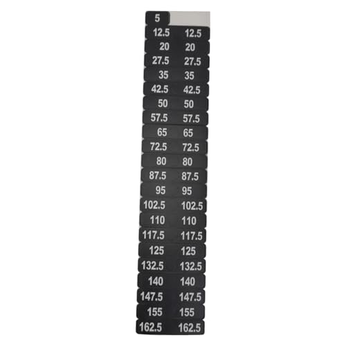 Aymzbd Etiketten für Gewichtsstapel, 5 bis 162,5, Selbstklebend, mit Loch für Gewichtsstapelstifte für Aymzbd Etiketten für Gewichtsstapel, 5 bis 162,5, Selbstklebend, mit Loch für Gewichtsstapelstifte für von Aymzbd