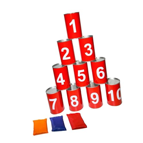 Aymzbd Knockdown Can Game Set Party Klassenzimmer Teen Kindergarten Bean Bag Toss Game von Aymzbd