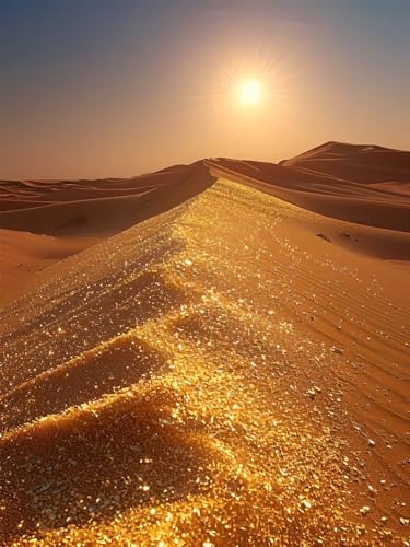 5D Diamond Painting Landschaft für Erwachsene groß, Diamant Painting Bilder Wüste, Vollbohrer Diamant Malerei DIY Strass Stickerei Kreuzstich Diamond Art Bastelset, Deko Wohnzimmer 50x70cm H-1 von Aynaeinn