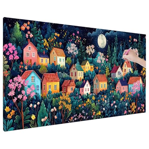 Anime Diamond Painting XXL, 5D Diamant Painting Bilder Bunt Muster mit Vollbohrer Leinwand, Diamond Art Malerei Stickerei Kreuzstich Set, Basteln Erwachsene Mosaikherstellung, Wanddeko 140x60 cm R-40 von Aynaeinn