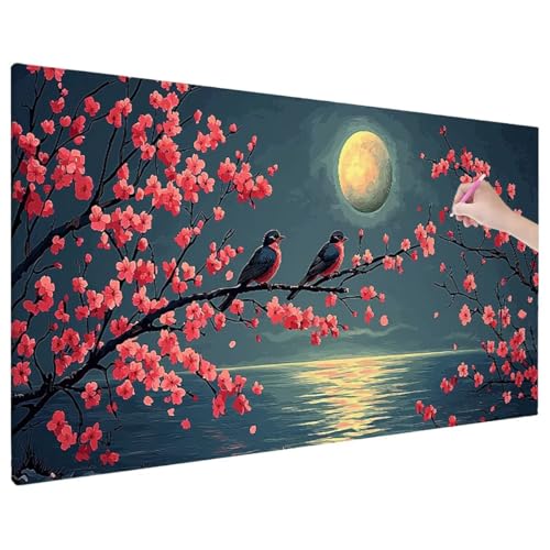 Anlage Diamond Painting XXL, 5D Diamant Painting Bilder Vogel Muster mit Vollbohrer Leinwand, Diamond Art Stickerei Kreuzstich Set, Basteln Erwachsene Mosaikherstellung, Herbst Wanddeko 140x60 cm F-21 von Aynaeinn