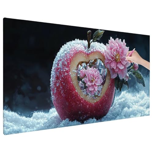 Blumen Diamond Painting XXL, 5D Diamant Painting Bilder Apfel Muster mit Vollbohrer Leinwand, Diamond Art Malerei Stickerei Kreuzstich Set, Basteln Erwachsene Mosaikherstellung, Wanddeko 70x30 cm D-51 Blumen Diamond Painting XXL, 5D Diamant Painting Bilder Apfel Muster mit Vollbohrer Leinwand, Diamond Art Malerei Stickerei Kreuzstich Set, Basteln Erwachsene Mosaikherstellung, Wanddeko 70x30 cm D-51 von Aynaeinn