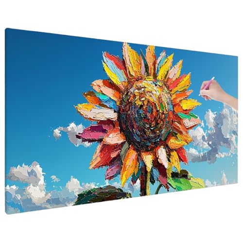 Blumen Diamond Painting XXL, 5D Diamant Painting Bilder Sonnenblumen Muster mit Vollbohrer Leinwand, Diamond Art Stickerei Kreuzstich Set, Basteln Erwachsene Mosaikherstellung, Wanddeko 90x40 cm C-49 Blumen Diamond Painting XXL, 5D Diamant Painting Bilder Sonnenblumen Muster mit Vollbohrer Leinwand, Diamond Art Stickerei Kreuzstich Set, Basteln Erwachsene Mosaikherstellung, Wanddeko 90x40 cm C-49 von Aynaeinn