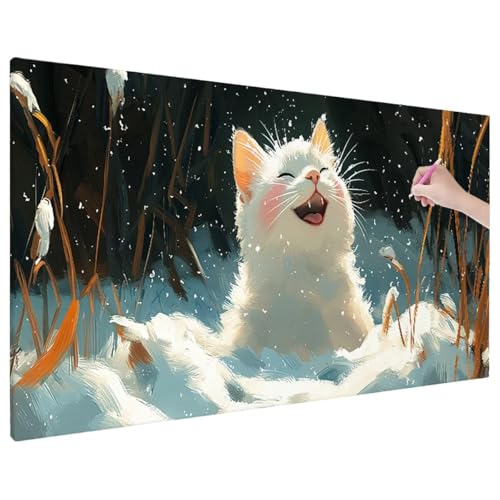 Cat Diamond Painting XXL, 5D Diamant Painting Bilder Niedlich Muster mit Vollbohrer Leinwand, Diamond Art Malerei Stickerei Kreuzstich Set, Basteln Erwachsene Mosaikherstellung, Wanddeko 90x40 cm C-64 Cat Diamond Painting XXL, 5D Diamant Painting Bilder Niedlich Muster mit Vollbohrer Leinwand, Diamond Art Malerei Stickerei Kreuzstich Set, Basteln Erwachsene Mosaikherstellung, Wanddeko 90x40 cm C-64 von Aynaeinn