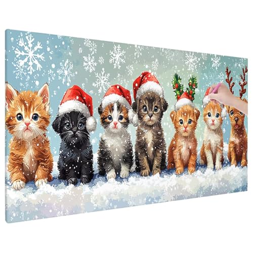 Christmas Diamond Painting XXL, 5D Diamant Painting Bilder Cat Muster mit Vollbohrer Leinwand, Diamond Art Stickerei Kreuzstich Set, Basteln Erwachsene Mosaikherstellung, Wanddeko 180x80 cm D-87 Christmas Diamond Painting XXL, 5D Diamant Painting Bilder Cat Muster mit Vollbohrer Leinwand, Diamond Art Stickerei Kreuzstich Set, Basteln Erwachsene Mosaikherstellung, Wanddeko 180x80 cm D-87 von Aynaeinn