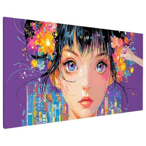 Diamond Painting 110x50 cm, Anime Diamant Painting Bilder Erwachsene Bastelset, 5D Diamond Paintings Erwachsene Set mit Runde Vollbohrer für Aesthetic Room Decor, Geschenke für Frauen (Mädchen) D-58 von Aynaeinn
