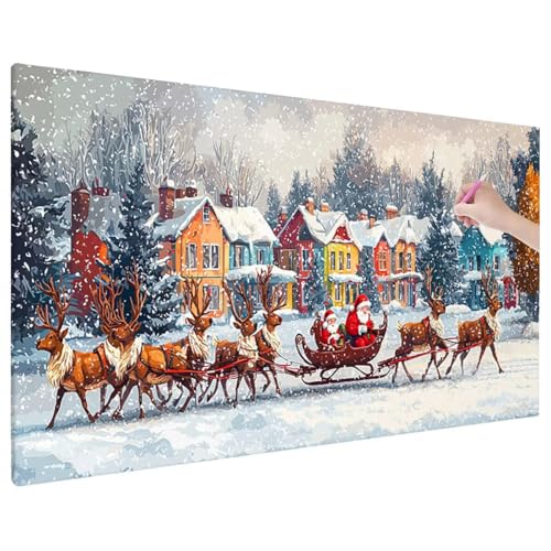 Diamond Painting 110x50 cm, Christmas Diamant Painting Bilder Erwachsene Bastelset, 5D Diamond Paintings Erwachsene Set mit Runde Vollbohrer für Aesthetic Room Decor, Geschenke für Frauen (Reh) F-88 von Aynaeinn