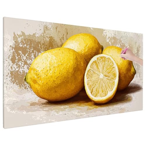 Diamond Painting 110x50 cm, Gelb Diamant Painting Bilder Erwachsene Bastelset, 5D Diamond Paintings Erwachsene Set mit Runde Vollbohrer für Aesthetic Room Decor, Geschenke für Frauen (Zitrone) D-82 von Aynaeinn
