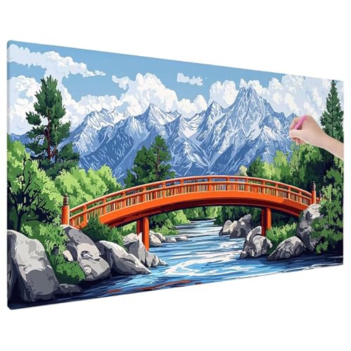 Diamond Painting 110x50 cm, Landschaft Diamant Painting Bilder Erwachsene Bastelset, 5D Diamond Paintings Erwachsene Set mit Runde Vollbohrer für Herbst Zimmer Decor, Geschenke für Frauen (Berge) D-67 von Aynaeinn