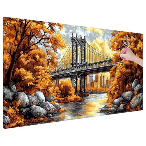 Diamond Painting 110x50 cm, London Diamant Painting Bilder Erwachsene Bastelset, 5D Diamond Paintings Erwachsene Set mit Runde Vollbohrer für Aesthetic Room Decor, Geschenke für Frauen (Herbst) E-0 von Aynaeinn
