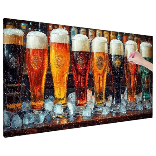 Diamond Painting 110x50 cm, Modern Diamant Painting Bilder Erwachsene Bastelset, 5D Diamond Paintings Erwachsene Set mit Runde Vollbohrer für Aesthetic Room Decor, Geschenke für Frauen (Cocktail) R-53 von Aynaeinn