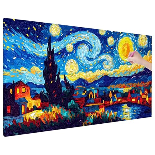 Diamond Painting 110x50 cm, Sternenhimmel Diamant Painting Bilder Erwachsene Bastelset, 5D Diamond Paintings Erwachsene Set mit Runde Vollbohrer für Zimmer Decor, Geschenke für Frauen (Abstrakt) C-17 von Aynaeinn