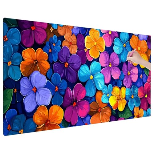Diamond Painting 140x60 cm, Bunt Diamant Painting Bilder Erwachsene Bastelset, 5D Diamond Paintings Erwachsene Set mit Runde Vollbohrer für Aesthetic Room Decor, Geschenke für Frauen (Blumen) X-75 von Aynaeinn