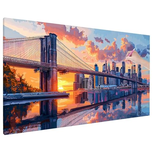 Diamond Painting 140x60 cm, London Diamant Painting Bilder Erwachsene Bastelset, 5D Diamond Paintings Erwachsene Set mit Runde Vollbohrer für Herbst Zimmer Decor, Geschenke für Frauen (Landschaft) F-1 von Aynaeinn